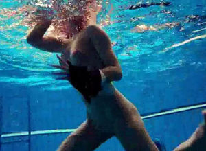 Porno shooting underwater. Naked
