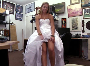 Teen bride in a wedding dress. This