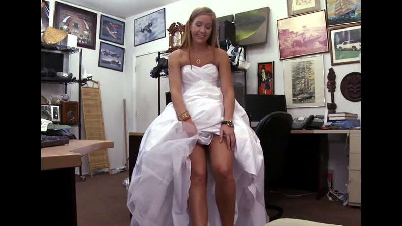 Teen bride in a wedding dress. This..